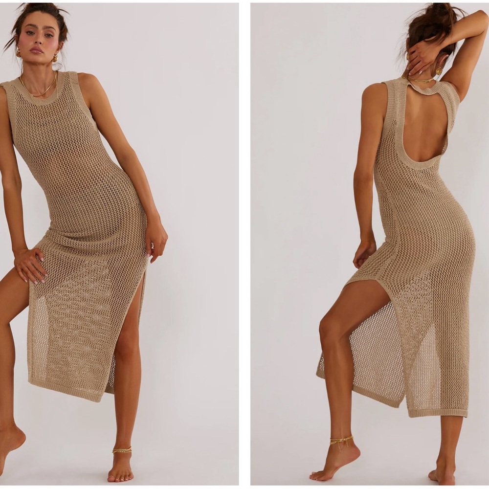 Beach Riot Beige Knit Maxi Dress